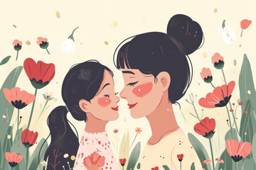 close up of a mother and child hugging, Mother's Day concept 