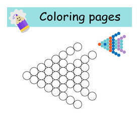 Coloring book. Illustration for kids education. Cartoon cute fish.