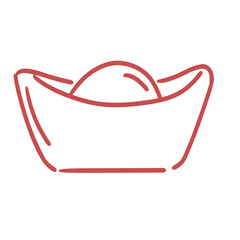 chinese new year_lunar new year_chinese gold bar_gold bar_illustration