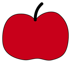 Hand drawn apple illustration on transparent background.
