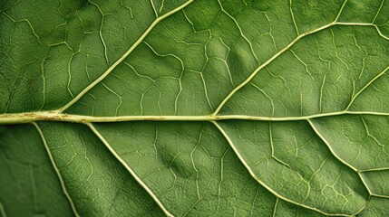 Fototapeta premium Generative AI, macro texture of green leaf veins, green foliage texture, ecology background