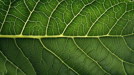 Fototapeta premium Generative AI, macro texture of green leaf veins, green foliage texture, ecology background