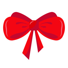 Bright red bow. Vector illustration.