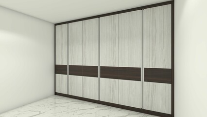 Modern and Minimalist Wardrobe Cabinet Design with Wooden Furnishing