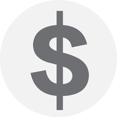 Dollar sign isolated on transparent background.
