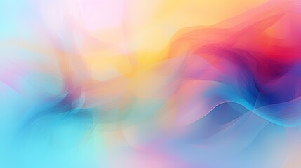 Abstract wallpaper with waves. Drapery abstract background, tissue or smoke. Aquamarine, yellow, red and orange, soft and dreamy atmosphere, plasma concept, dynamic colors, gradient, white background