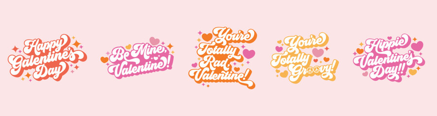 Retro Valentine's Day Greetings - obrazy, fototapety, plakaty