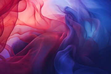 Abstract colorful drapery background, flow of colorful fabric of tissue. Light amber and dark navy colors wallpaper with waves or clouds of colored smoke. Smokey background - obrazy, fototapety, plakaty