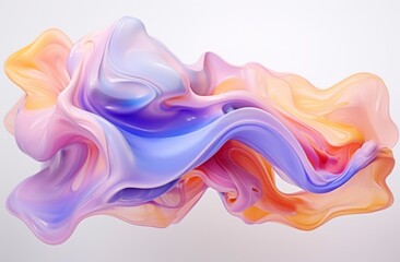 Obraz premium Purple and blue ink splash swirling in water. Turbulent liquid color isolated on white background. Colorful 3d clouds of fluids. Abstract wallpaper or element for design