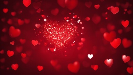 Obraz premium red hearts background a background pattern featuring a colorful and bright red light. There is a heart motif incorporated into the design.