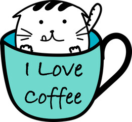 Cute cartoon animal illustration on transparent background.
