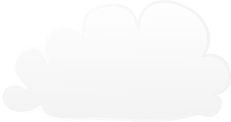 Cloud illustration on transparent background.
