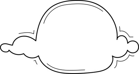 Hand drawn cloud illustration on transparent background.
