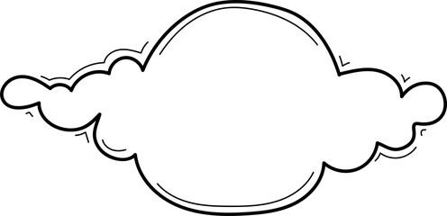 Hand drawn cloud illustration on transparent background.
