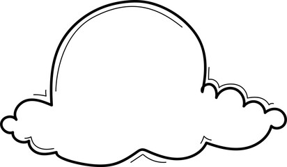 Hand drawn cloud illustration on transparent background.
