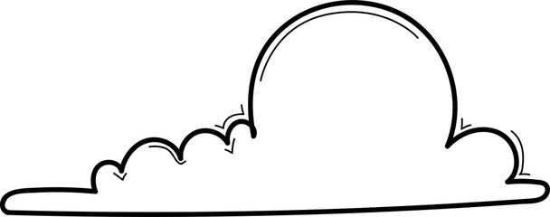 Hand drawn cloud illustration on transparent background.
