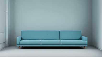 Style soft blue sofa on a blue background
