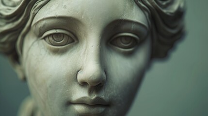 The Serene Beauty of a Classic Sculpture's Gaze