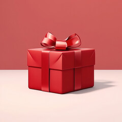 Surprise, Love, and Joy in a Festive Red Gift Box with a Ribbon - Celebrate Valentine's Day, Christmas, or any Happy Event with this Romantic Present on a Decorative White Background