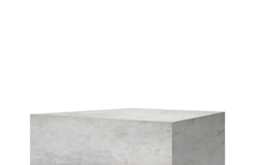 premium grey podium made of grey stucco concrete isolated on background with clipping path. mock up stand or pedestal for the exhibitions, presentation in minimal mood and tone. 
