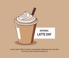 National Latte Day background.
