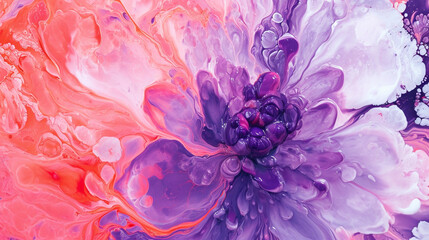 Ultra Violet and Blooming Dahlia colours marble background