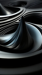 Abstract Black Background. Futuristic Sphere Unveiled