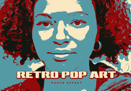 Retro Pop Art Photo Effect Mockup