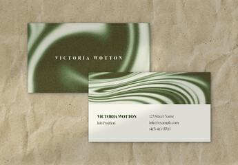 Elegant Business Card Layout with Abstract Swirls