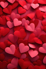 Romantic Love: Red Heart on Decorative Valentine's Day Background