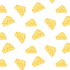cheese pieces vector seamless pattern realistic background