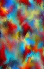 Papier Peint Lavable Mélange de couleurs Abstract clouds. Modern futuristic pattern. Multicolor dynamic background. Colored fluid explosion. abstract clouds design for poster. 3d rendering