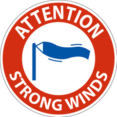Water Safety Sign Attention - Strong Winds