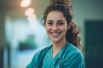 Smiling young nurse in a hospital