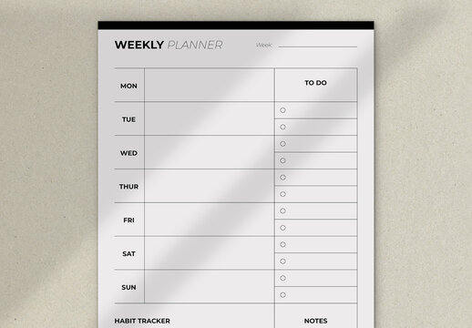 Minimal Weekly planner