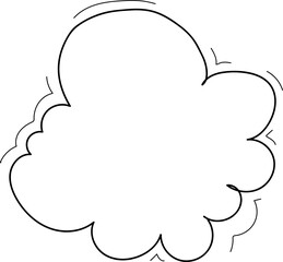 Hand drawn cloud illustration on transparent background.
