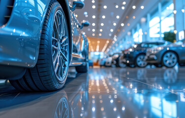 Cars in the showroom