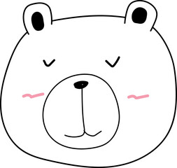 Cute cartoon bear illustration on transparent background.
