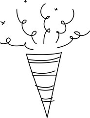 Hand drawn party illustration on transparent background.
