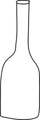 Hand drawn wine bottle illustration on transparent background.
