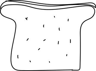Hand drawn bread illustration on transparent background.
