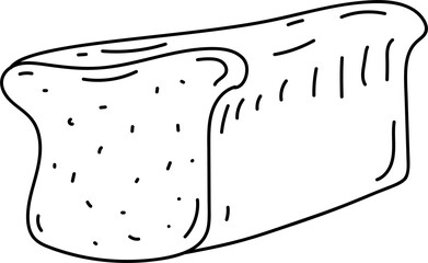 Hand drawn bread illustration on transparent background.
