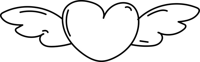 Hand drawn heart illustration on transparent background.	
