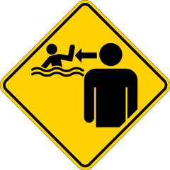 Pool Safety Sign Attention - Watch your Children, No Lifeguard on Duty