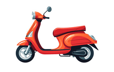 Fototapeta na wymiar Electric Moped Scooter Isolated on Transparent Background PNG.