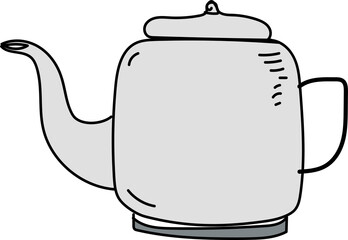 Obraz premium Hand drawn kettle illustration on transparent background. 