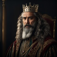 portrait of a king sitting on a chair