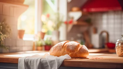 Zelfklevend Fotobehang Morning Light and Fresh Bread © EwaStudio