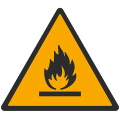 WARNING PICTOGRAM, FLAMMABLE MATERIAL ISO 7010 - W021, PNG