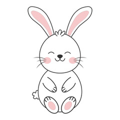 Cute rabbit symbol of 2023. Vector illustration.